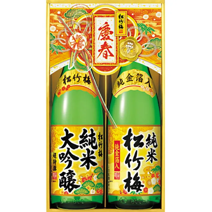 お歳暮　松竹梅＜純米大吟醸・金箔純米＞セットJD-RK（250_25冬）
