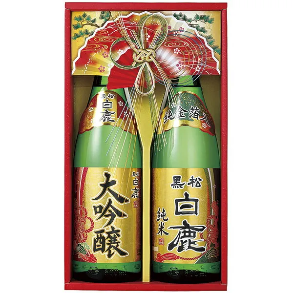 お歳暮 ギフト 日本酒 指定地域送料無料 黒松白鹿 大吟醸・純米金箔セット DK‐50 P104